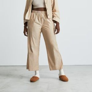 Everlane The Woben P.J. Pant - Cherry Mahogany / White